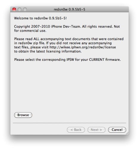 redsn0w 095b5 5 RedSn0w 0.9.5b5 5: iOS 4 джейлбрейк обновлен