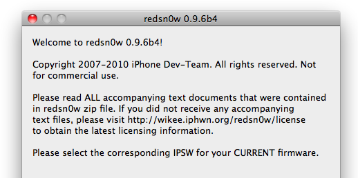 Redsn0w 096B4 RedSn0w 0.9.6b4: jailbreak for iOS 4.2.1 released